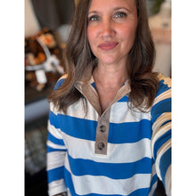 Load image into Gallery viewer, Stripe Polo~Blue