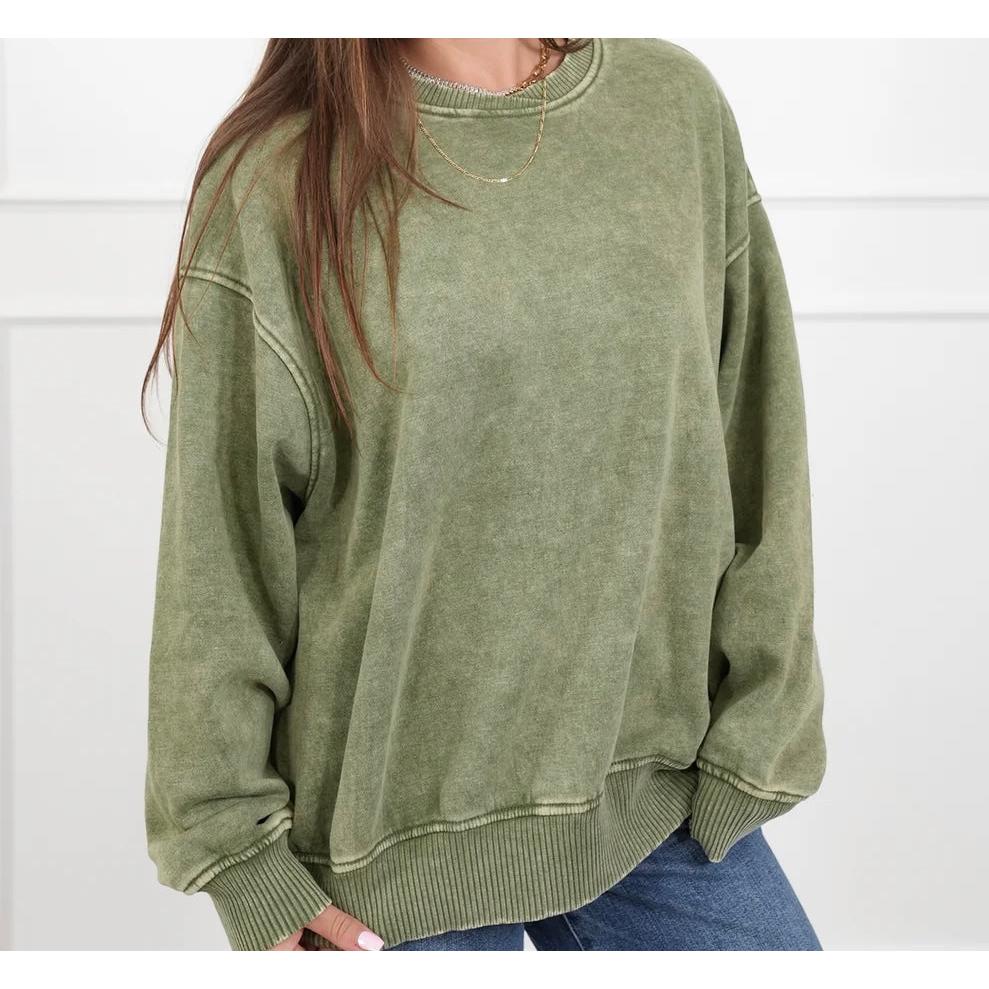 Everyday Oversized Sweatshirt~Light Olive