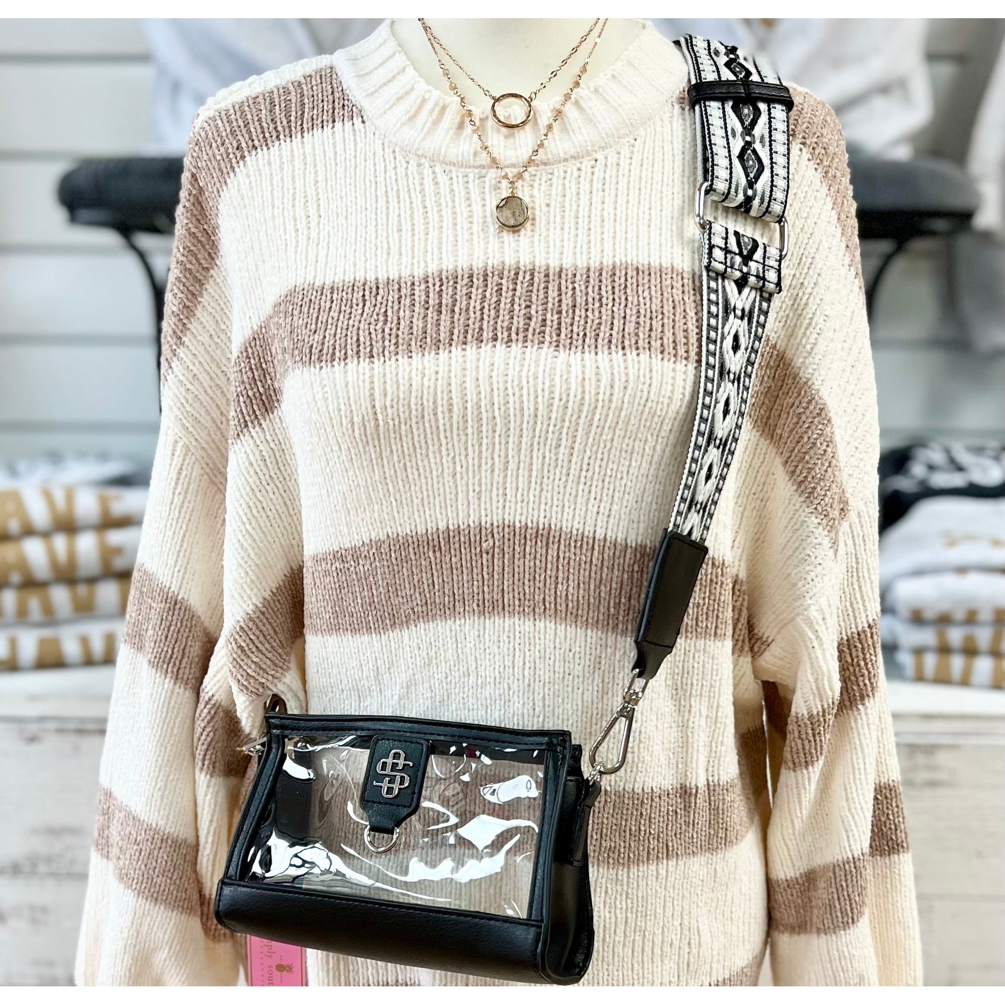 Clear Vegan Leather Bag by Simply Southern~Black – Pool Solutions LLC