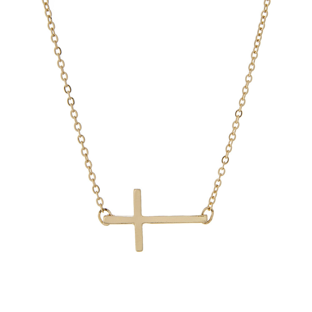 Cross Necklace~Gold Tone