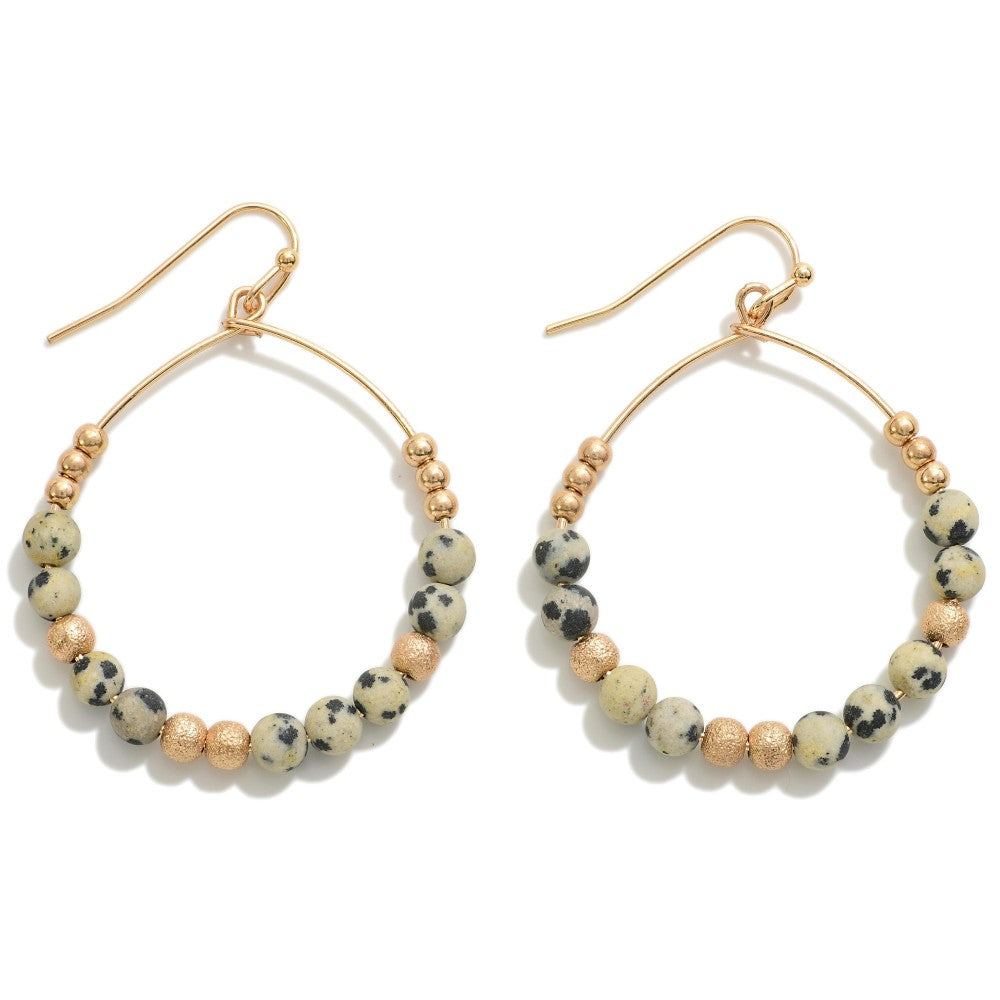 Dainty Bead Drop Jasper Earrings