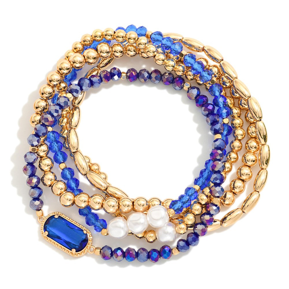 Bracelet Beaded Stacks Royal