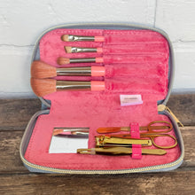 Load image into Gallery viewer, Cosmetic Brush And Nail Set~ Denim Dot
