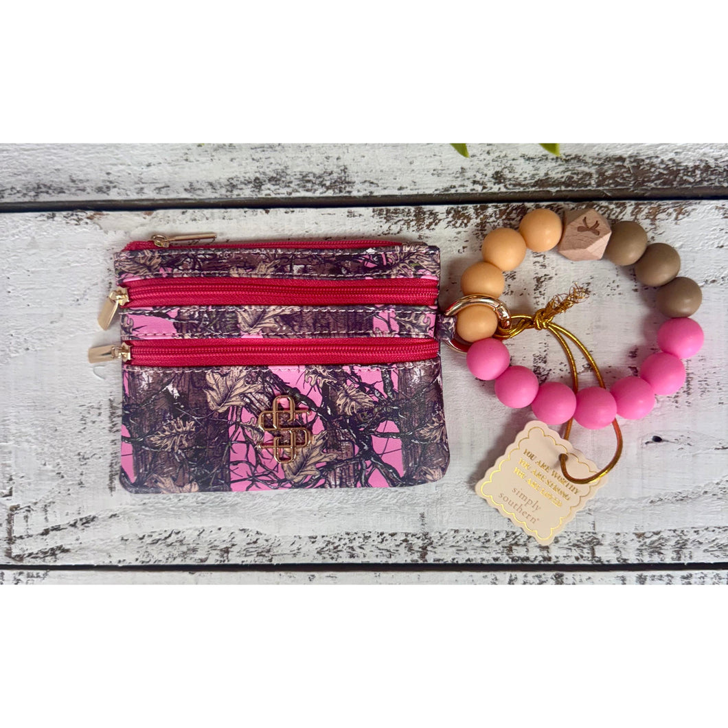 Bead Bangle Wallet By Simply Southern~Camo Pink