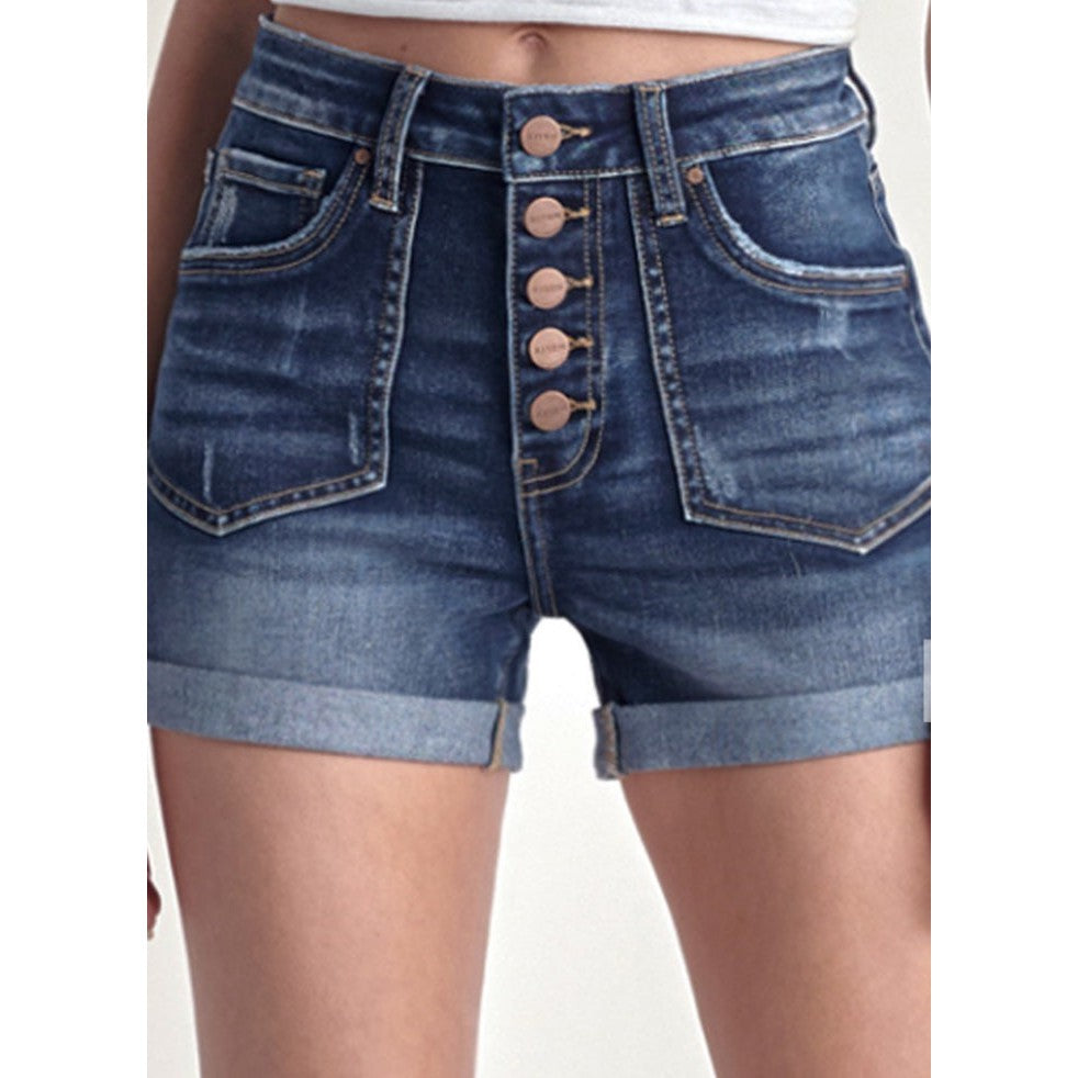 Button Fly Cuffed Shorts by Risen