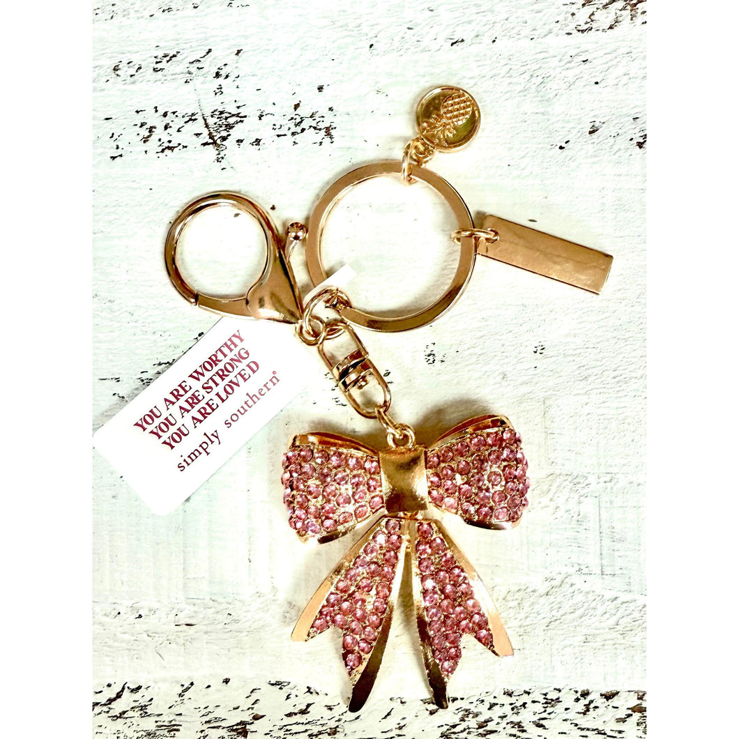 Bag Charm~Pink Bow~Simply Southern