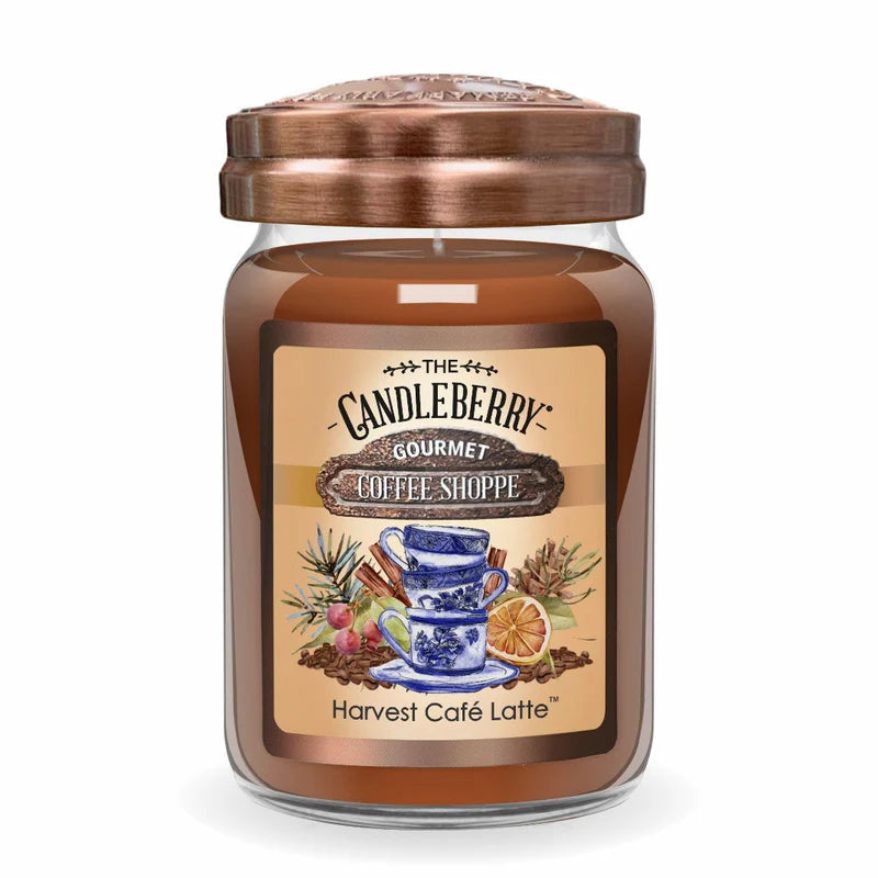 Candleberry Candle Coffee Shoppe~Harvest Cafe Latte 26oz