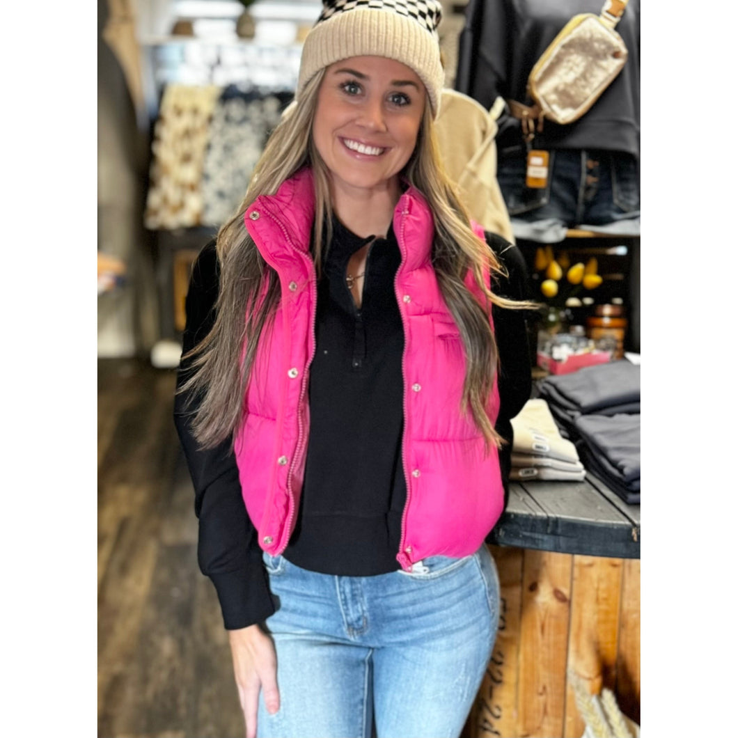 Puffer Vest Hot Pink~Simply Southern