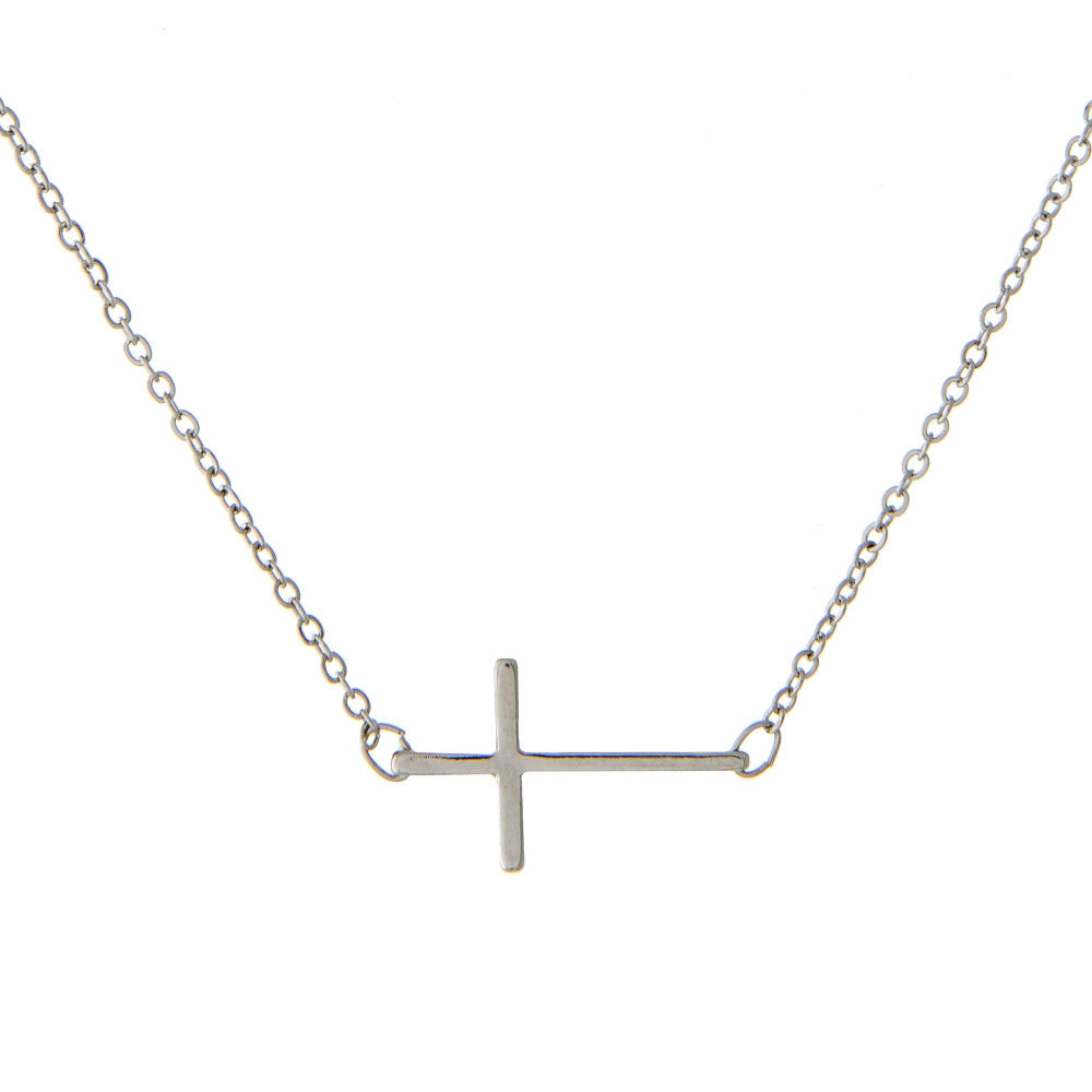 Cross Necklace~Silver Tone