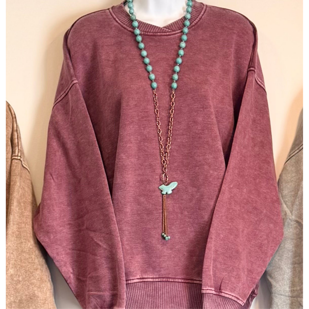 Everyday Oversized Sweatshirt~Eggplant