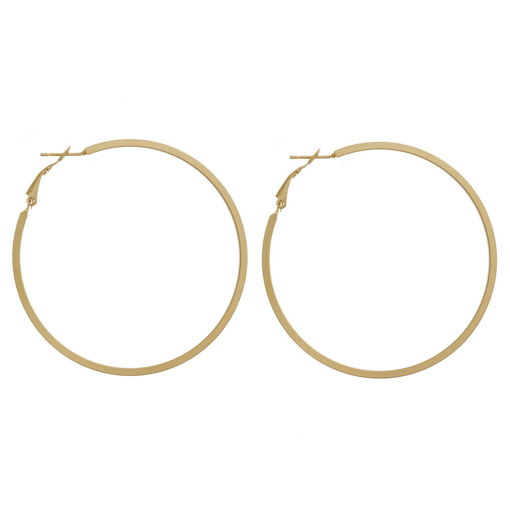 Gold Matte Hoop Earrings