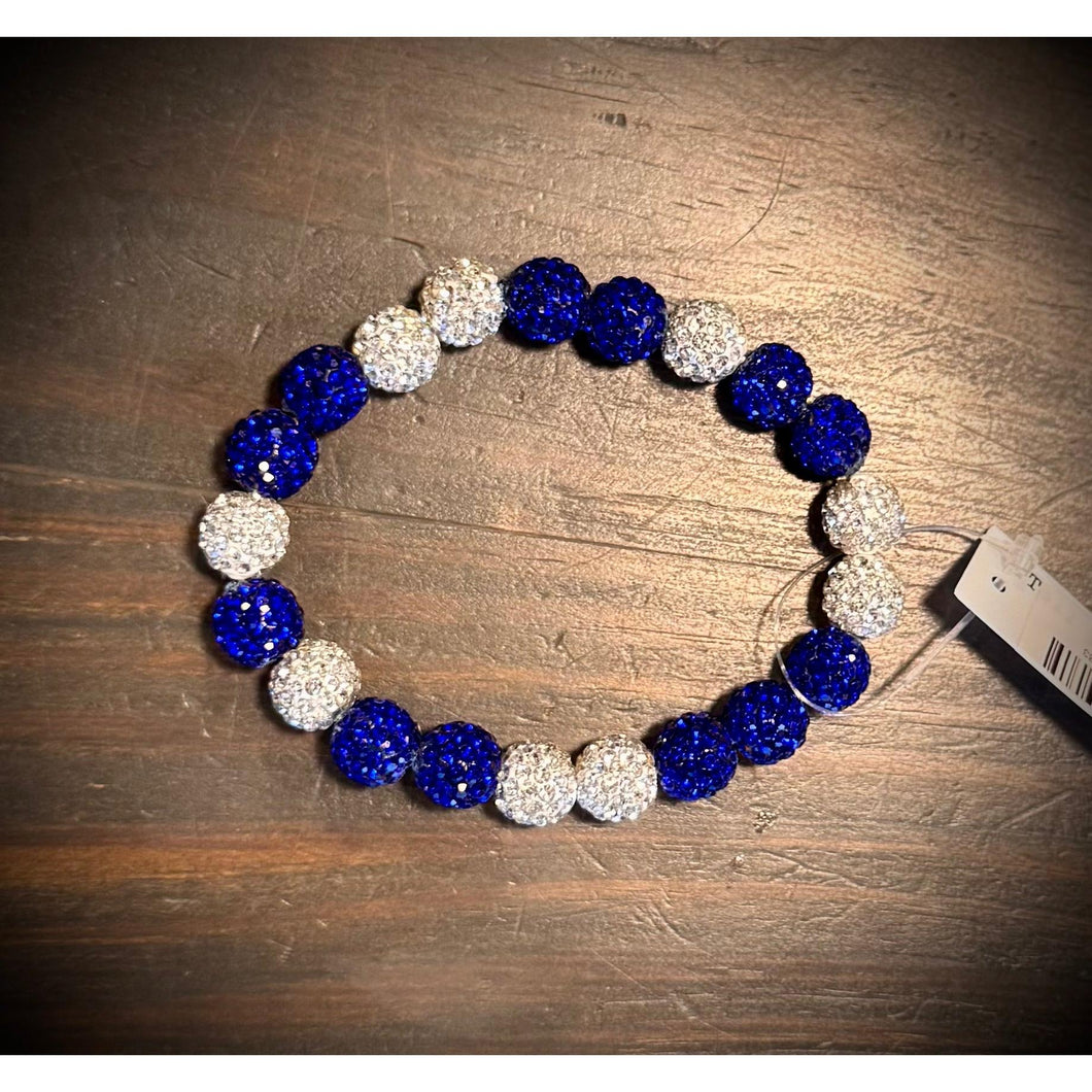 Sparkle Blue and Silver Stretch Bracelet