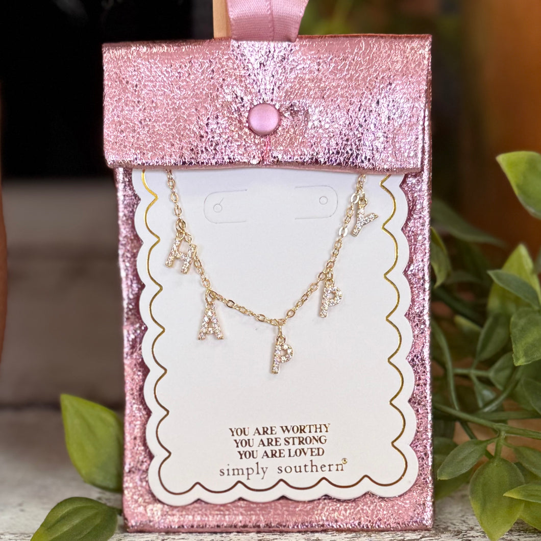 Everyday Necklace~Happy~Simply Southern