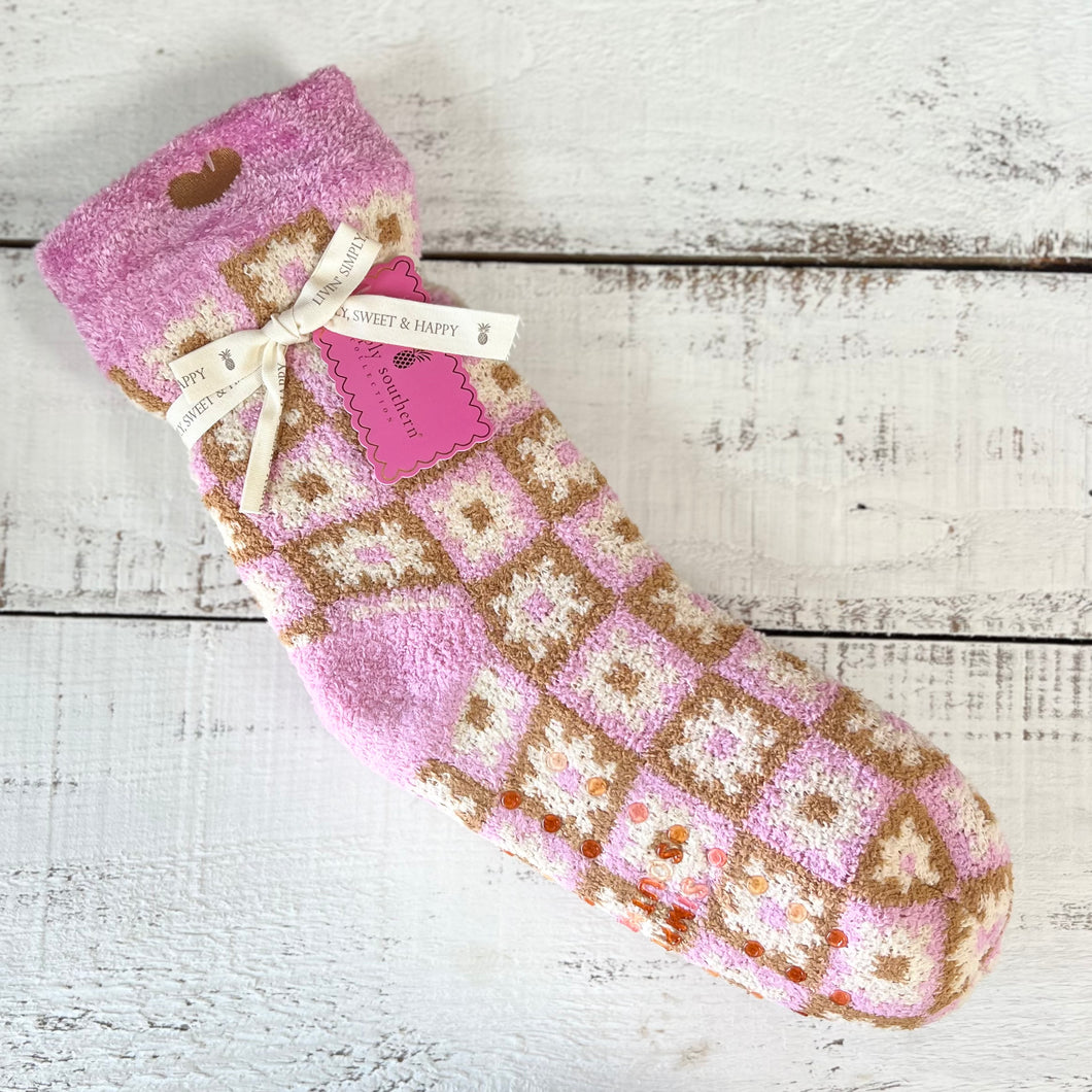 Camper Socks by Simply Southern~Pink Flower