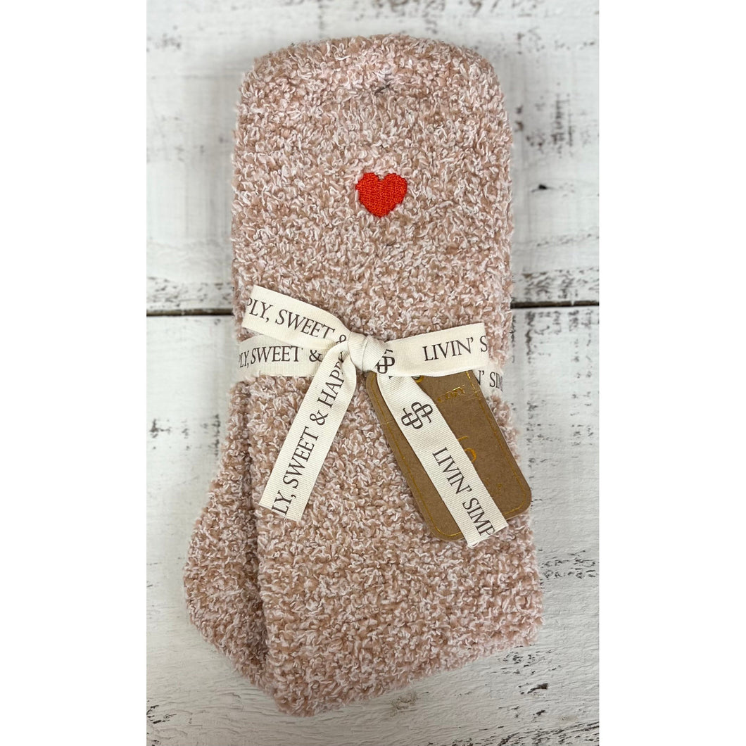 Boot Socks by Simply Southern~Cream Heart