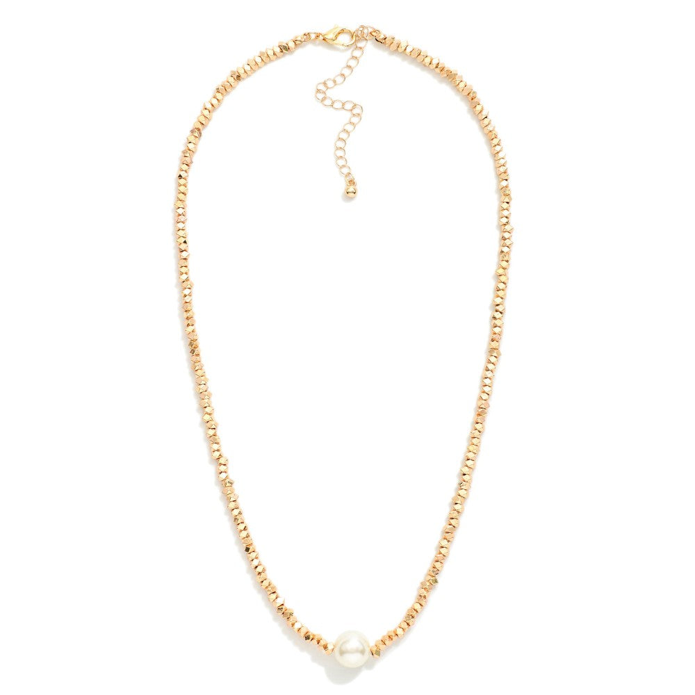 Necklace Pearl Gold Tone