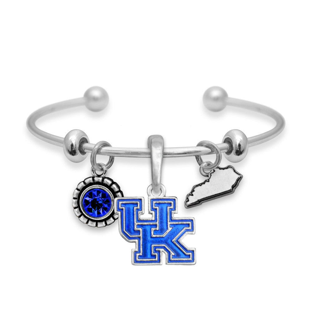 Bracelet Kentucky UK Heart Charm Silver Tone