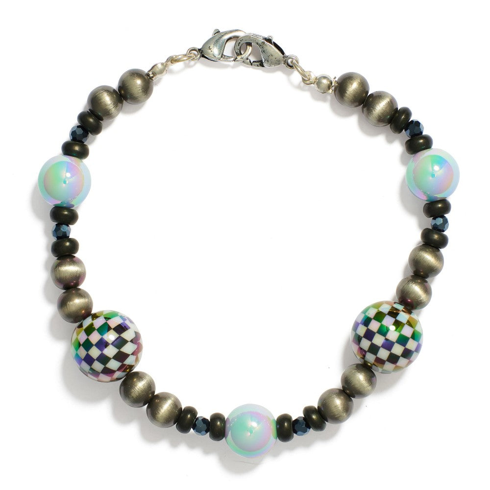 Trucker Hat Charm Checkered Bead