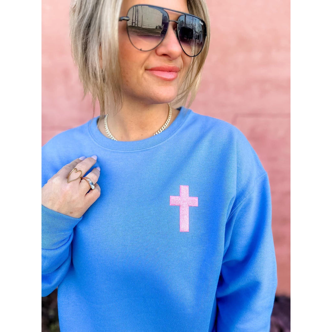 Pink Patch Cross Sweatshirt