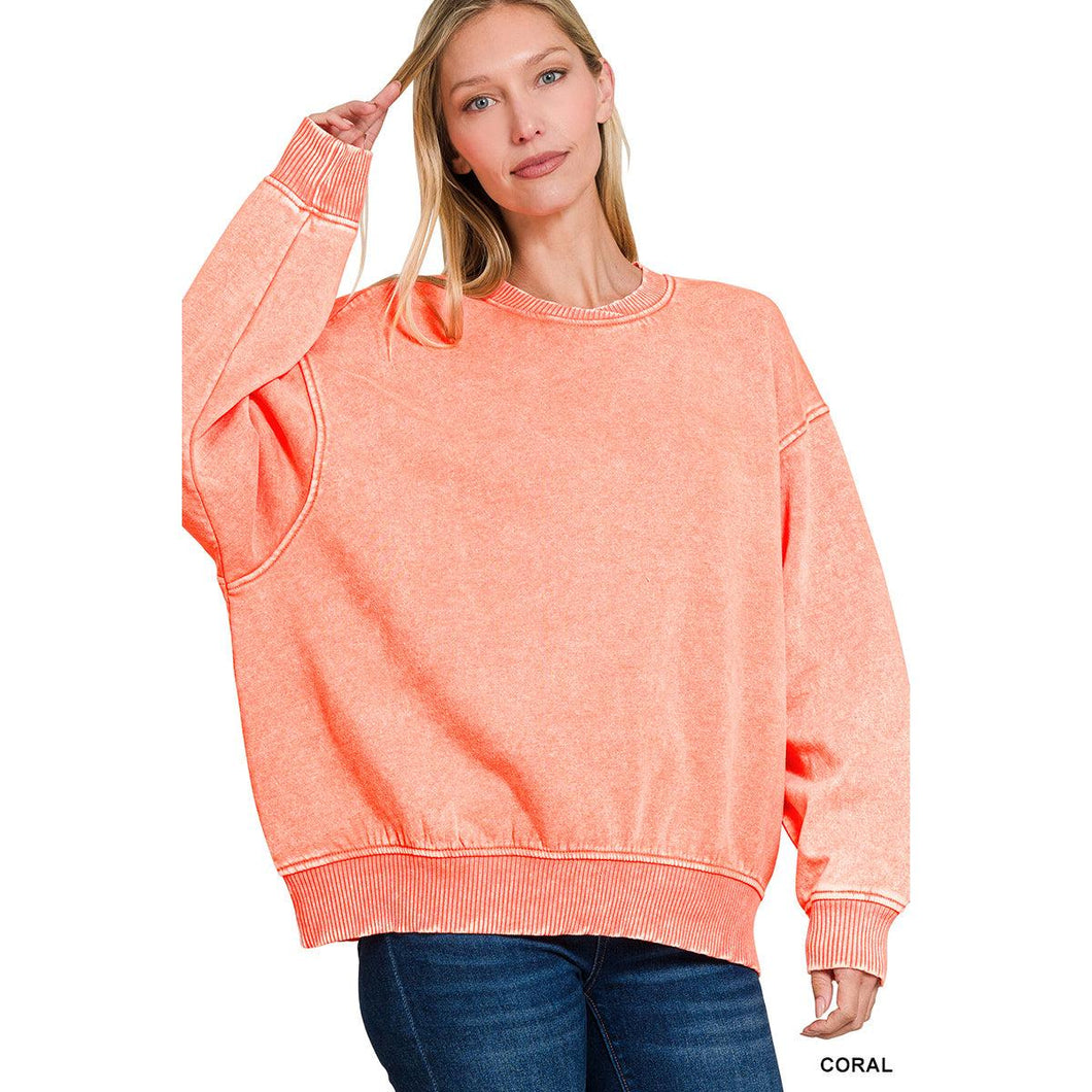 Everyday Oversized Sweatshirt~Coral