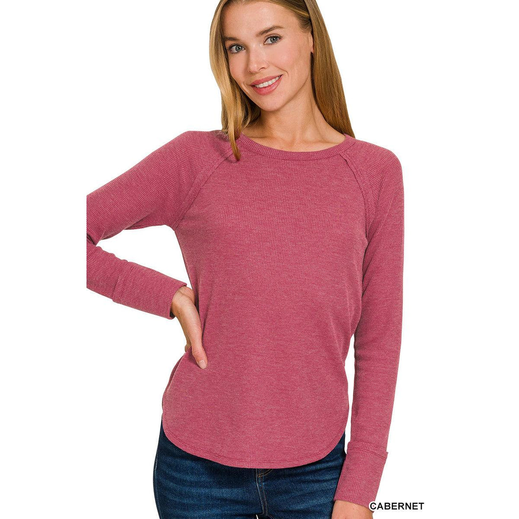 The Layer Up Long Sleeve Top~Cabernet