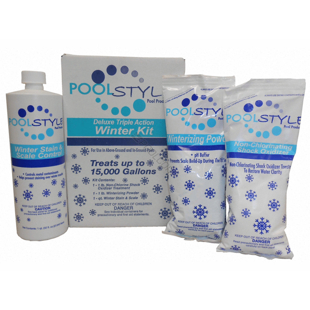 PoolStyle Deluxe Triple Action Winterizing Kit | 30,000 Gallons