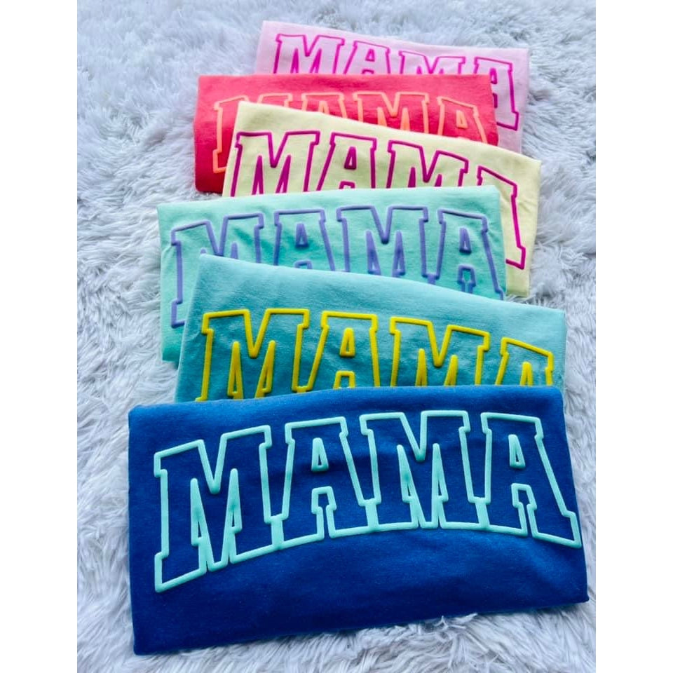 Mama Tee~Mint with Violet Lettering