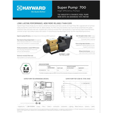 Load image into Gallery viewer, Hayward Super Pump SP270010X10 Expert Line
