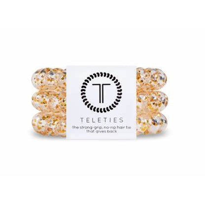 Teleties Hair Ties Small ~Glitter and Gold