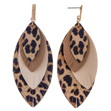 Load image into Gallery viewer, Faux Leather Three Tone Earrings
