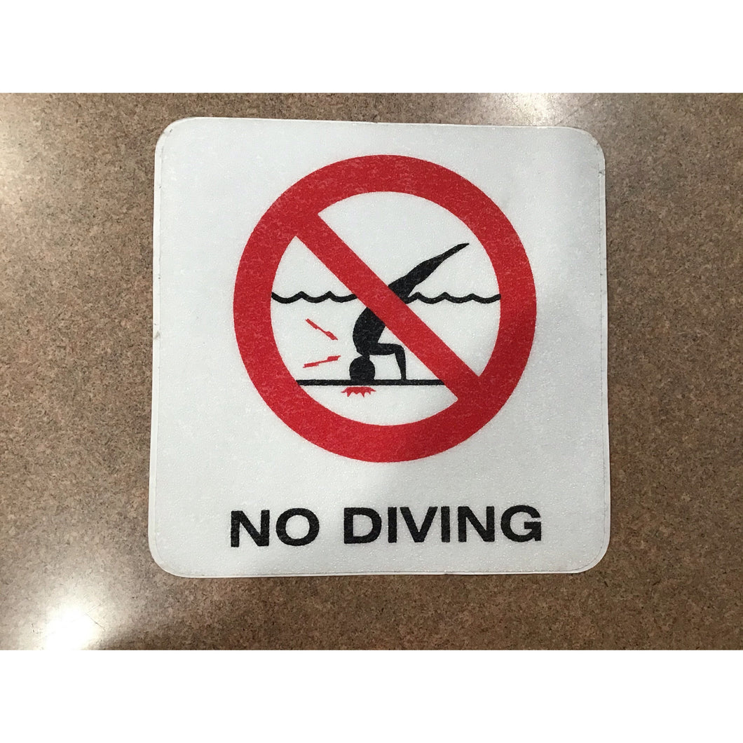 No Diving Sticker