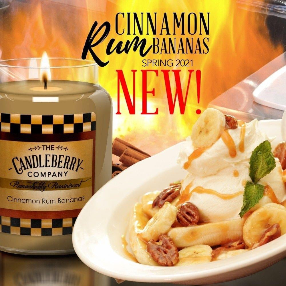 Candleberry Candle Cinnamon Rum Bananas 26oz