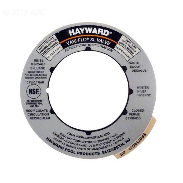 Hayward Multiport Valve Label SPX0714G